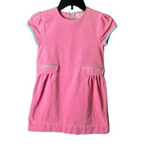 The Beaufort Bonnet Company Pink Dress with Blue Trim